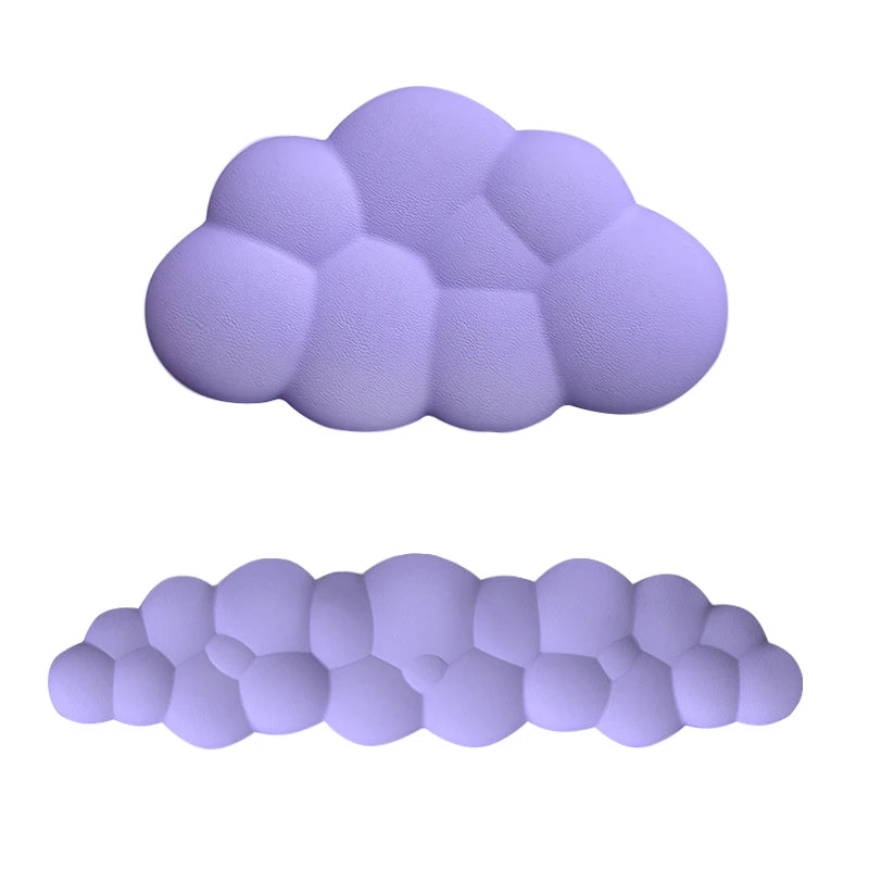 Ergonomic Cloud-Shaped Memory Foam Wrist Rest Pad with Anti-Slip Desk Mat for Enhanced Comfort in Office Settings