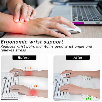 Ergonomic Cloud-Shaped Memory Foam Wrist Rest Pad with Anti-Slip Desk Mat for Enhanced Comfort in Office Settings