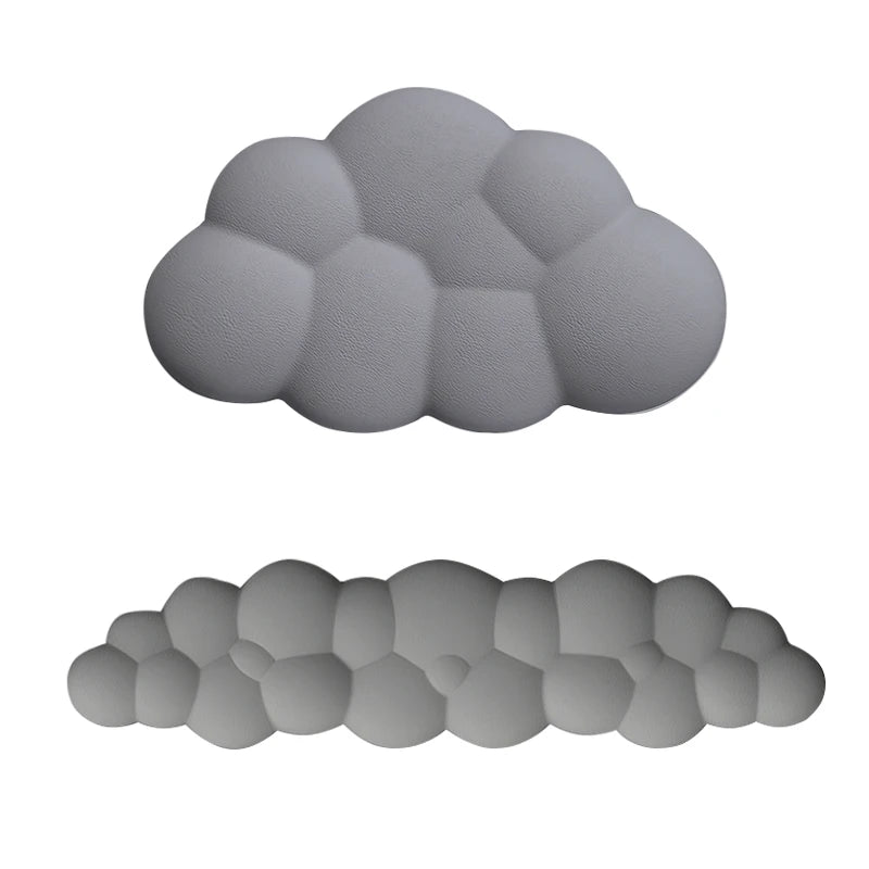 Ergonomic Cloud-Shaped Memory Foam Wrist Rest Pad with Anti-Slip Desk Mat for Enhanced Comfort in Office Settings