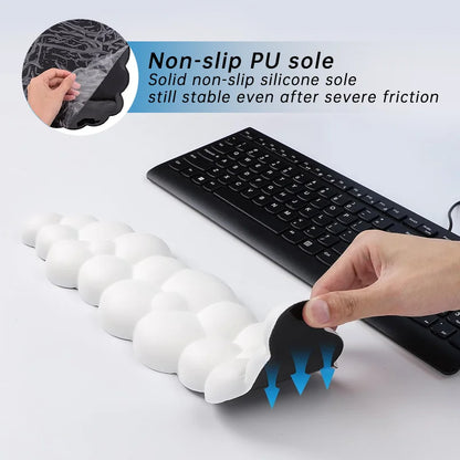 Ergonomic Cloud-Shaped Memory Foam Wrist Rest Pad with Anti-Slip Desk Mat for Enhanced Comfort in Office Settings