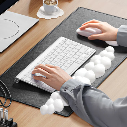 Ergonomic Cloud-Shaped Memory Foam Wrist Rest Pad with Anti-Slip Desk Mat for Enhanced Comfort in Office Settings