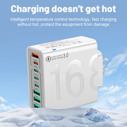 150W Multi-Port USB Fast Charging Wall Adapter for Xiaomi, iPhone, Samsung, Huawei - PD Type C Travel Charger with EU/US/KR Plug Compatibility