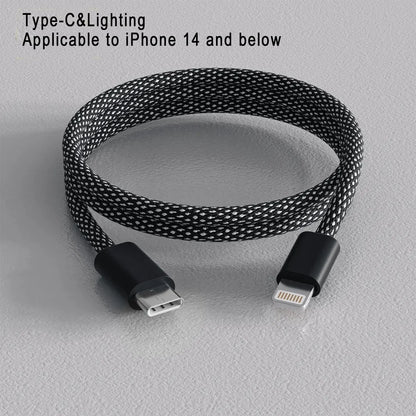 100W Magnetic USB C Charger Cable, 1M Nylon Braided Fast Charging Type C to Type C Cable